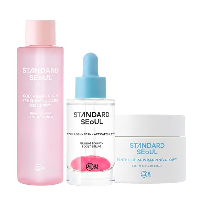3-Step Glass Skin Firming Set | Firming Toner, Firming Serum & Barrier Gel Cream | Pore & Comfort Care Routine | With PDRN, Bakuchiol & Ceramides | K-Beauty Skincare Set