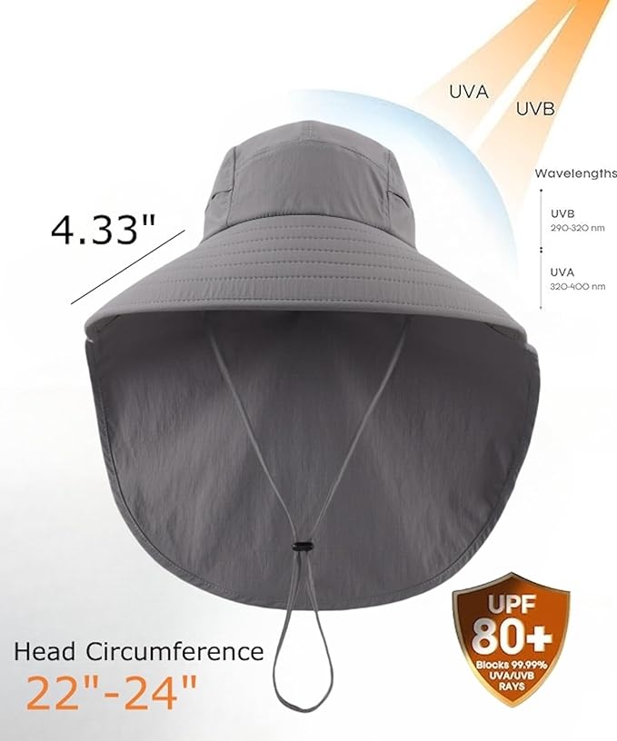 Home Prefer UPF 80+ Sun Hat for Men Women Wide Brim Sun Hat - Image 2