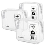 Lermende 2pcs Clear Toiletry Bag TSA Approved Travel Bag, Carry On by Lermende