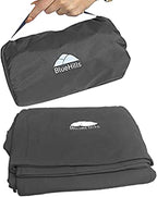 BlueHills Ultra Compact Travel Blanket Pillow in Portable Bag Case Soft 70 X 56 by BlueHills