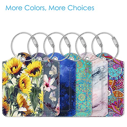 Luggage Tags Privacy Cover ID Label for Travel Bag Suitcase (Sunflower)