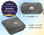 BlueHills Travel Blanket Pillow Rolled Premium Soft Plush Airplane Throw - Image 3