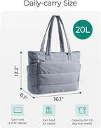 BAGSMART Tote Bag for Women, Lightweight Puffy Tote Bag - Image 2