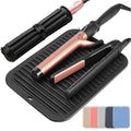 Large Silicone Heat Resistant Mat, Hot Tools Straightener Mat, Professional Heat Mat for Curling Iron, Flat Iron and Hair Styling Tools, Heat Resistant Mats for Countertop Vanity Mat Organizer (Black)