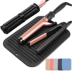 Large Silicone Heat Resistant Mat, Hot Tools Straightener Mat, Professional Heat Mat for Curling Iron, Flat Iron and Hair Styling Tools, Heat Resistant Mats for Countertop Vanity Mat Organizer (Black)