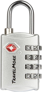 TSA Luggage Locks with 4 Digit Combination – Heavy Duty Set Your Own Padlocks by TravelMore