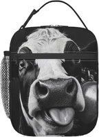 Cow Insulated Lunch Box for Women Men Cow Lunch Bag for Travel, or Fishing by cromcu