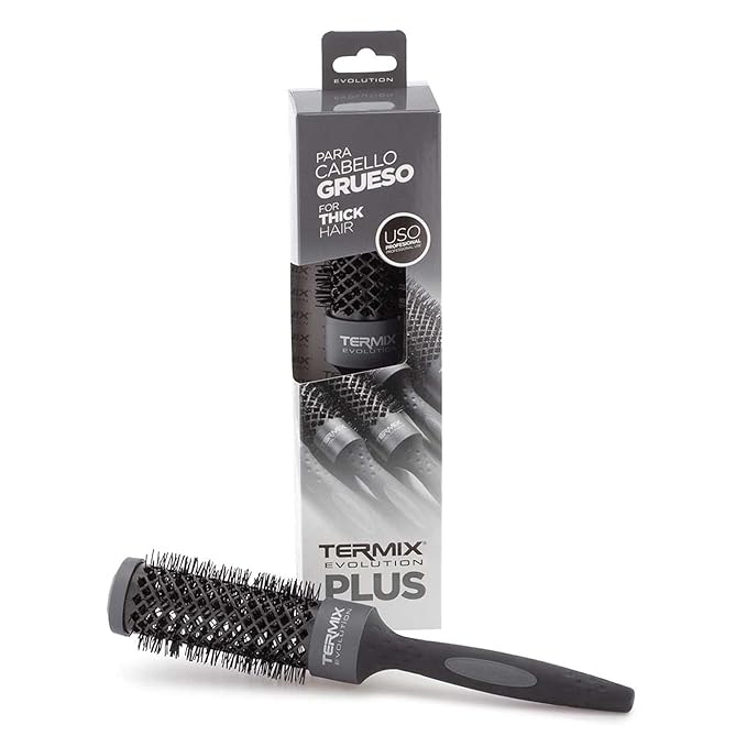 Termix Evolution Plus Round Thermal Hair Brush with Special Fibres for Thick and Hard Hair, African American Hair, Diameter Ø17