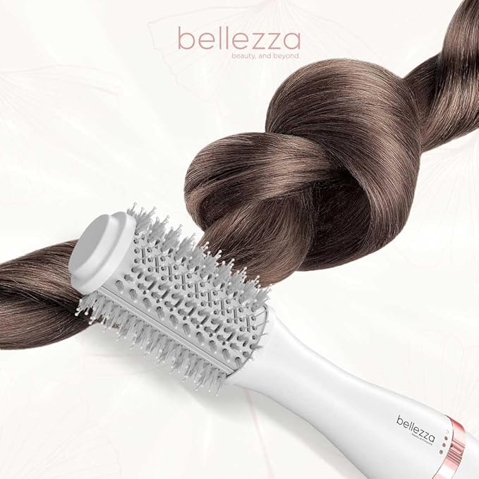 Cortex Beauty 2" Volumizing Blowout Brush – Professional Hot Brush with 1000W Drying Power, Oval Barrel, 360° Airflow, Multiple Heat Settings for Lift & Shine (Rose White Gold)