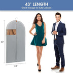 43" Garment Bags for Hanging Clothes, Suit Bags for Closet Storage and Travel - Image 2