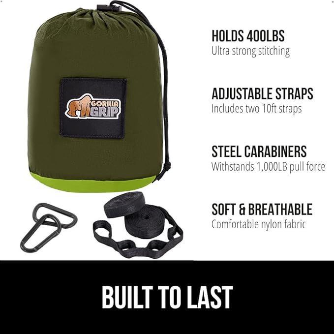 GORILLA GRIP Durable Portable Camping Hammock, Holds 400lbs - Image 2
