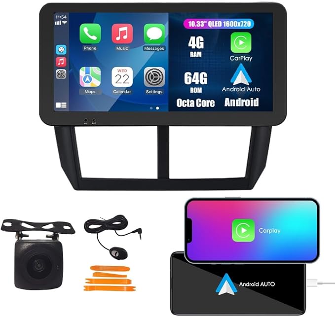 Kunfine CarPlay Android Auto Navigation Stereo GPS Radio Reverse Camera Display by KUNFINE