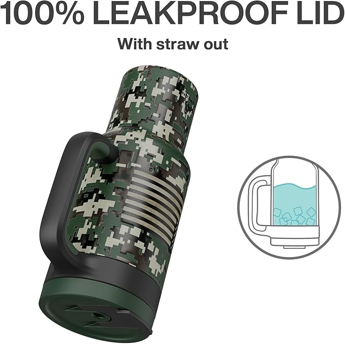 40 oz Camo Tumbler with Handle, 2-in-1 Straw and Sip Lid, Dishwasher Safe - Image 4