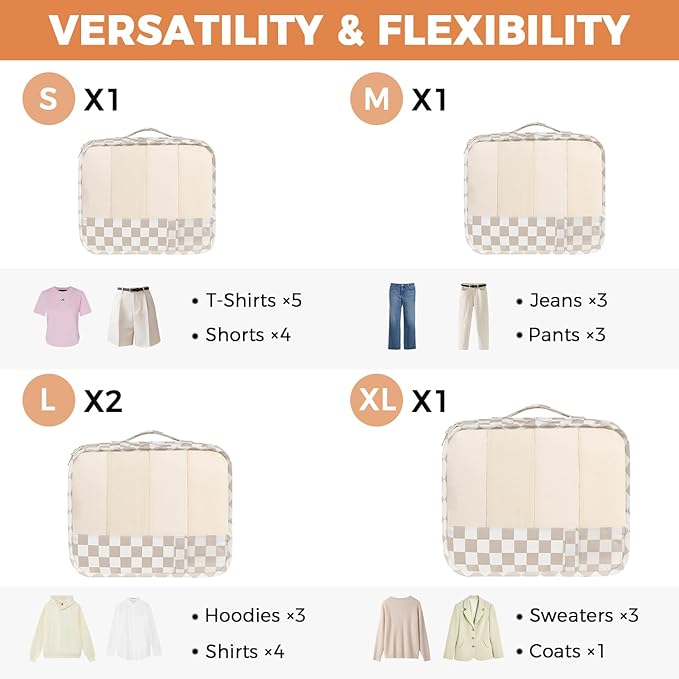 BAGAIL 9 Set Packing Cubes Luggage Packing Organizers - Image 2