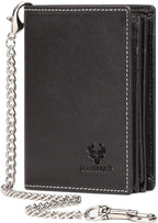 Holder for AirTag Men's Wallet Genuine Leather Purse RFID Blocking Bifold by NIAIULEATHER