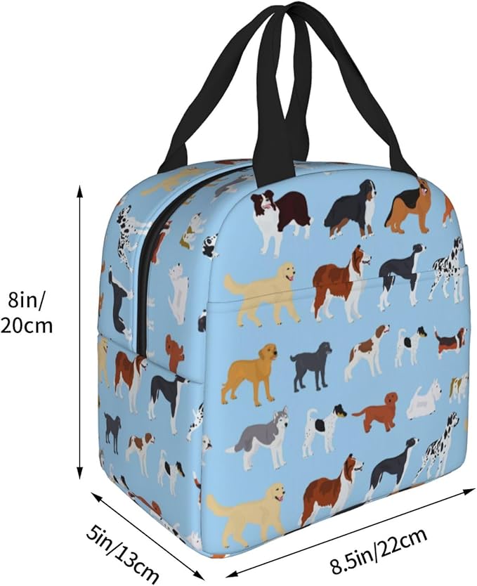 Cute Dog Lunch Box Puppy Lunch Bag Insulated Reusable Lunch Tote Bag Cooler - Image 6