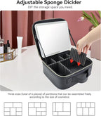 Travel Makeup Bag with LED Mirror with 3 Lighted Settings, Adjustable Dividers - Image 4