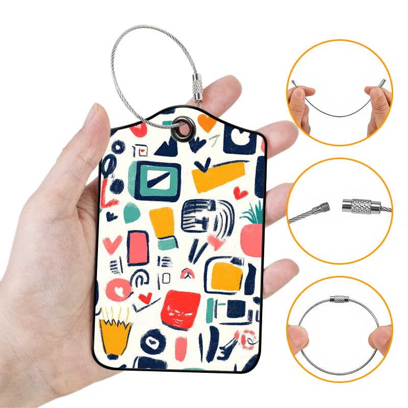 Luggage Tags for Suitcases (Abstract Doodles)