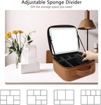 Travel Makeup Bag with LED Mirror Travel Makeup Organizer with 3 Lighted - Image 4