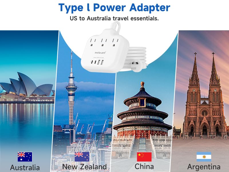 Australia New Zealand Power Adapter USB C (Type I-Australia New Zealand)