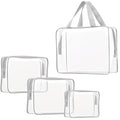 4Pcs Crystal Clear PVC Travel Toiletry Bag Kit by ROYBENS