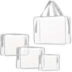 4Pcs Crystal Clear PVC Travel Toiletry Bag Kit by ROYBENS