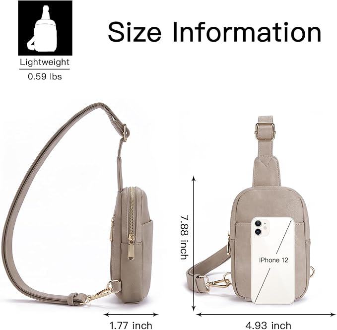 Telena Small Sling Bag for Women Leather Crossbody Fanny Packs Chest Bag for - Image 6