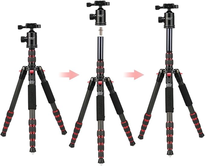 BONFOTO B690C Lightweight Carbon Fiber Portable Tripod Compact Travel Camera - Image 9