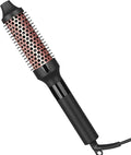 hopopower 1.25/1.5 Inch Curling Iron Brush Ceramic Double PTC Heated Round Hair Curling Comb, Tourmaline Ionic Hot Hair Curler Thermal Brush Blowout Dual Voltage for Traveling (1.5inch)
