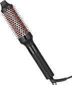 hopopower 1.25/1.5 Inch Curling Iron Brush Ceramic Double PTC Heated Round Hair Curling Comb, Tourmaline Ionic Hot Hair Curler Thermal Brush Blowout Dual Voltage for Traveling (1.5inch)