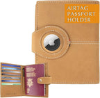 GARZINI Passport Holder with AirTag, Passport Wallet with RFID, Travel by GARZINI