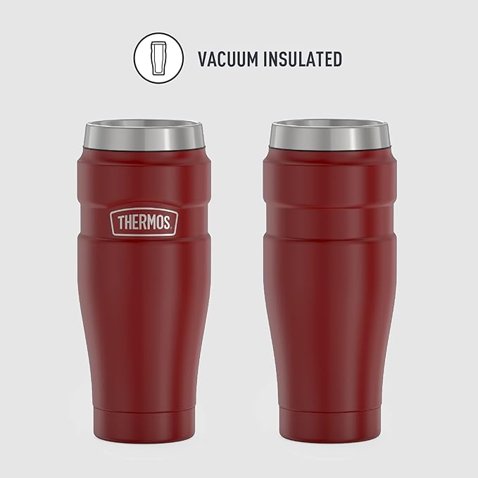THERMOS Stainless King Vacuum-Insulated Travel Tumbler, 16 Ounce, Rustic Red - Image 2