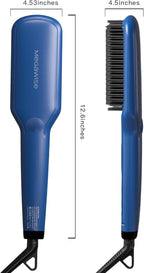 MEGAWISE Pro Ceramic Ionic Hair Straightener Brush for Home Salon | MCH Fast 20s Heating Tech with Auto-Off Safety | Anti-Scald with Universal Dual Voltage | Rotatable Power Cord (Gentian Blue)