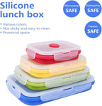 Set of 4 Collapsible Foldable Silicone Food Storage Container, Leftover Meal Box - Image 5