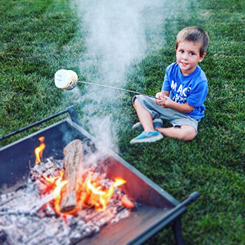 Smores Sticks for Fire Pit Long (12 Fork Set with Storage Bag)