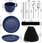 Camping Essentials Set, HOMQUEN Camping Plates and Bowls Set, Coffee Mug - Image 2