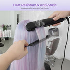 STUDIO LIMITED Carbon Pin Tail Comb Set – 6 Pcs Rat Tail and Parting Combs with Stainless Steel Tips, Anti-Static Styling Tools for Easy Parting