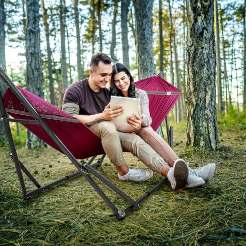 Universal Double Hammock with Stand Included for 2 Persons (1. Red)