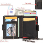 Mens Wallet Card Holder: Pop Up Aluminum Case, Genuine Leather, RFID Blocking - Image 5