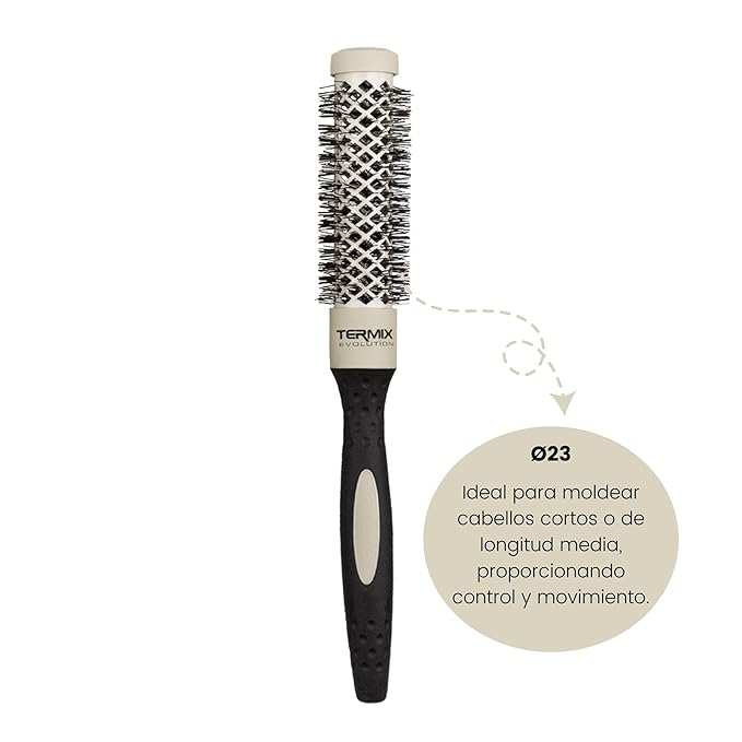 Termix Evolution Soft Ø 23 mm-Hairbrush for thin hair with ionized bristles specially for thin and delicate hair.