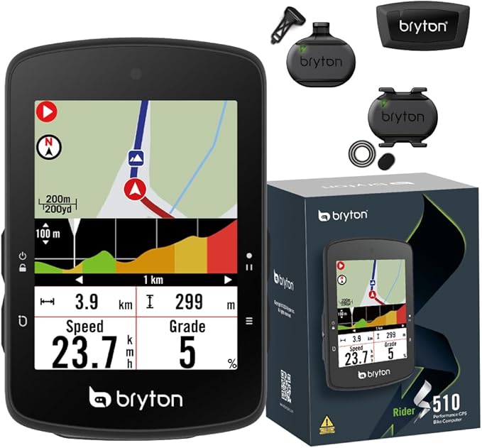 Bryton Rider S510 Sensor Bundle 2.8 Inch Color LCD Touchscreen GPS Bike/Cycling by Bryton