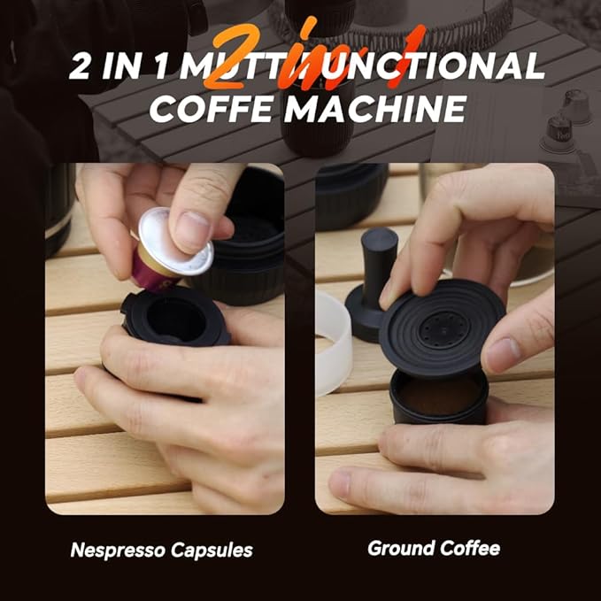 Portable Coffee Maker Travel Espresso Machine 120W Red Color, 19 Bar Pressure - Image 4
