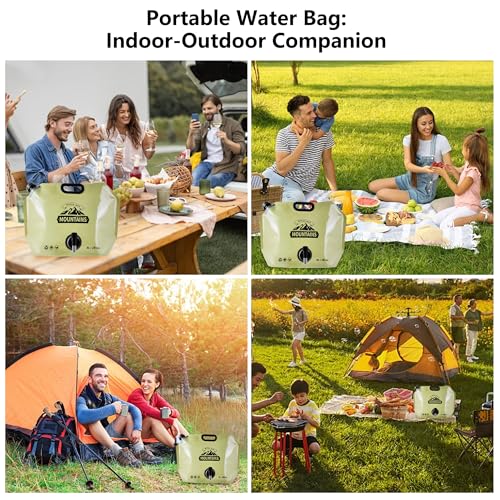 Camping Water Container (Beige & Green)