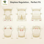 Reversible Baby Carrier, Khaki Solid & Houndstooth; Lightweight & Breathable - Image 7