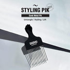 DASHU Classic Styling Pik 6.69 Inches – Hair Pick Comb for Volumizing, Rust-Resistant Metal Afro Pick, Durable Volume Pick for Black Men & Women, Full Hair Lifting Tool
