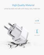 BESTEK Europe Travel Plug Adapter, Grounded Universal Type E/F Plug Adapter EU - Image 5