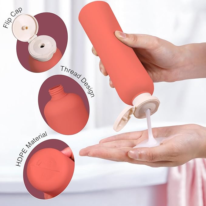 Travel Shampoo Bottle, Empty Plastic Squeeze Bottles 8.8oz - Image 2