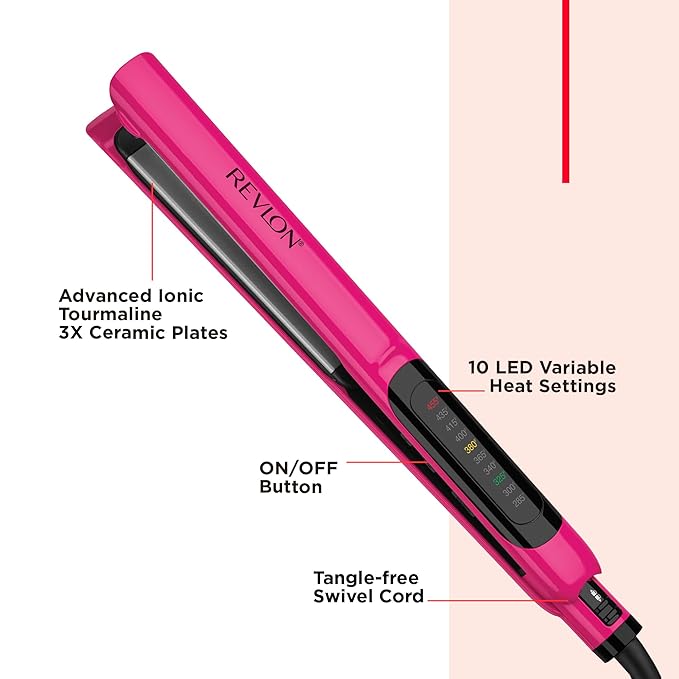 Revlon Smooth Brilliance Ceramic Hair Flat Iron | Smooth Glide and Ultra-Sleek Sylas, (1 in)