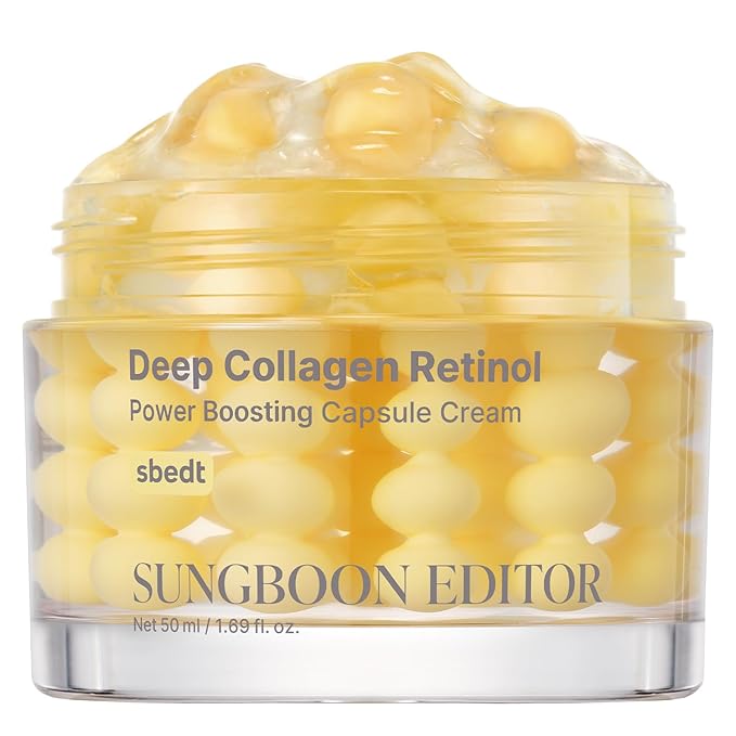 SUNGBOON EDITOR Deep Collagen Retinol Capsule Cream | For Fine Lines and Dry Skin | White Spicules + Collagen + Retinol | Korean Skincare, 1.69 fl.oz | Valentines Day Gifts for Woman