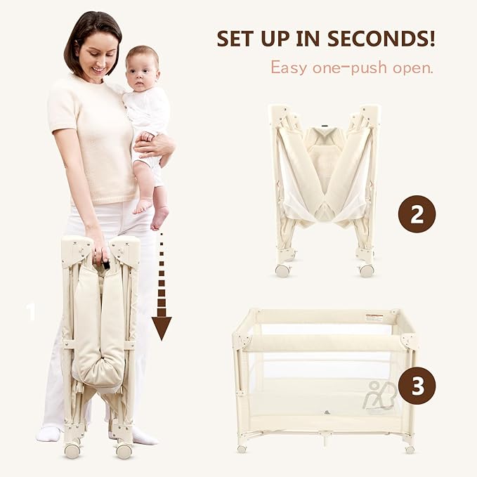 ANGELBLISS Baby Bassinet Bedside Crib, Pack and Play - Image 4